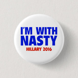 Ich bin mit ekligem - Hillary Button-zurück Knopf Button