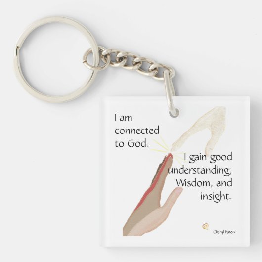 Ich bin mit Gott verbunden; ich bekomme gute.. Sch Schlüsselanhänger (Vorderseite)