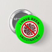 Ich bin mit grünem Covid geimpft worden Button (Vorne & Hinten)
