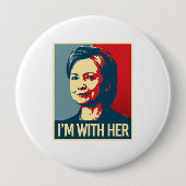 ich bin mit Hillary-Plakat - - Button (Vorderseite)