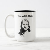 Ich bin mit Ihm (Jesus) Zwei-Tonen-Kaffee-Tasse Zweifarbige Tasse (Links)