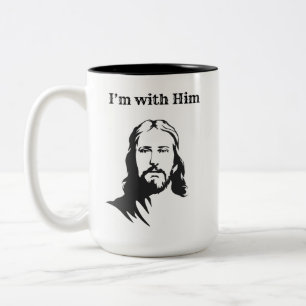 Ich bin mit Ihm (Jesus) Zwei-Tonen-Kaffee-Tasse Zweifarbige Tasse