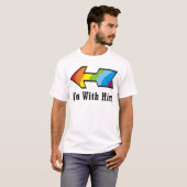 Ich bin mit ihm - Regenbogen-Pfeil-Recht T-Shirt (Vorne ganz)