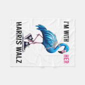 Ich bin mit ihr Harris W Flamingo Vote Blue Fleecedecke (Vorderseite (Horizontal))