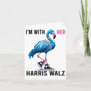 Ich bin mit ihr Harris W Flamingo Vote Blue Karte