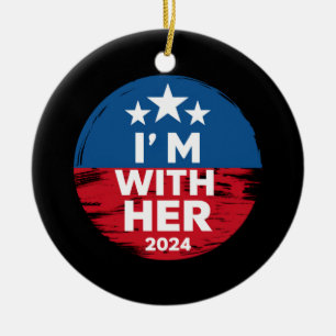 Ich bin mit ihr Kamala Wähle 2024 Präsidentin Kama Keramik Ornament
