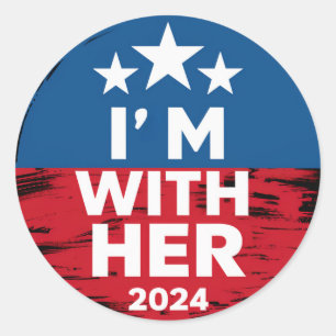 Ich bin mit ihr Kamala Wähle 2024 Präsidentin Kama Runder Aufkleber