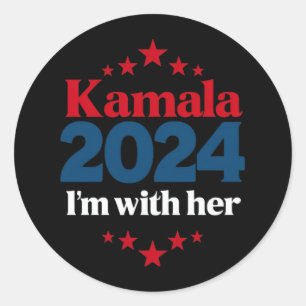 Ich bin mit ihr Kamala Wähle 2024 Präsidentin Kama Runder Aufkleber
