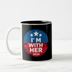 Ich bin mit ihr Kamala Wähle 2024 Präsidentin Kama Zweifarbige Tasse