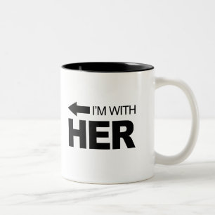 Ich bin mit ihr (links) zweifarbige tasse