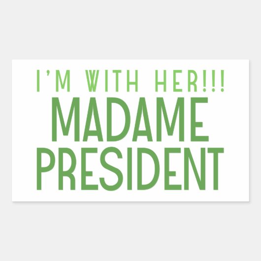 ICH BIN MIT IHR!! RECHTECKIGER AUFKLEBER (Vorderseite)