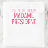 ICH BIN MIT IHR!! RECHTECKIGER AUFKLEBER (Tasche)