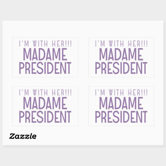 ICH BIN MIT IHR!! RECHTECKIGER AUFKLEBER (Blatt)