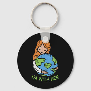 Ich bin mit ihrem Earth Day Shirt Pro Gerettet Umg Schlüsselanhänger
