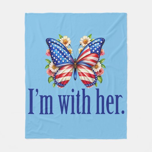 Ich bin mit ihrem Kamala Blue Butterfly Fleecedecke (Vorderseite)