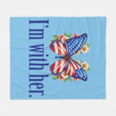 Ich bin mit ihrem Kamala Blue Butterfly Fleecedecke (Vorderseite (Horizontal))
