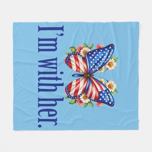 Ich bin mit ihrem Kamala Blue Butterfly Fleecedecke (Vorderseite (Horizontal))