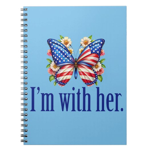 Ich bin mit ihrem Kamala Blue Butterfly Notizblock (Vorderseite)