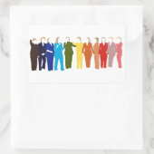 Ich bin mit ihrem Regenbogenaufkleber Rechteckiger Aufkleber (Tasche)
