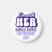 Ich bin mit ihrem Text Kamala Harris für Präsident Magnet (Vorne)