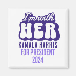 Ich bin mit ihrem Text Kamala Harris für Präsident Magnet