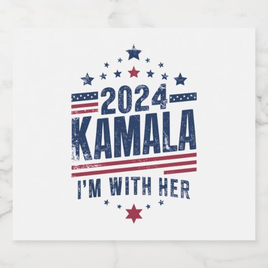 Ich bin mit ihrer Kamala-Abstimmung für 2024 Kamal Bierflaschenetikett (Einzelnes Label)