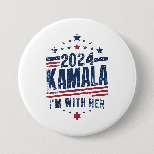 Ich bin mit ihrer Kamala-Abstimmung für 2024 Kamal Button (Vorderseite)