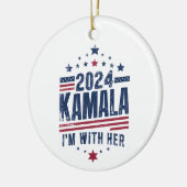 Ich bin mit ihrer Kamala-Abstimmung für 2024 Kamal Keramik Ornament (Links)