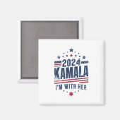 Ich bin mit ihrer Kamala-Abstimmung für 2024 Kamal Magnet (Vorderseite/Rückseite)