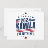 Ich bin mit ihrer Kamala-Abstimmung für 2024 Kamal Postkarte (Vorne/Hinten)