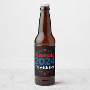 Ich bin mit ihrer Kamala-Abstimmung für den Präsid Bierflaschenetikett