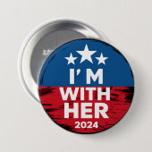 Ich bin mit ihrer Kamala-Abstimmung für den Präsid Button (Vorne & Hinten)