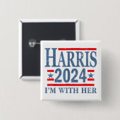 Ich bin mit ihrer Kamala-Abstimmung für den Präsid Button (Vorne & Hinten)