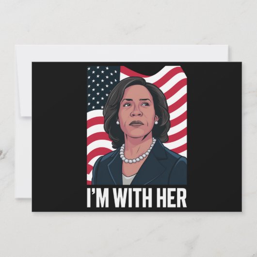 Ich bin mit ihrer Kamala-Abstimmung für den Präsid Einladung (Vorderseite)