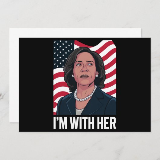 Ich bin mit ihrer Kamala-Abstimmung für den Präsid Einladung (Vorne/Hinten)