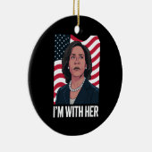 Ich bin mit ihrer Kamala-Abstimmung für den Präsid Keramik Ornament (Rechts)