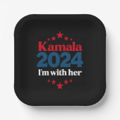 Ich bin mit ihrer Kamala-Abstimmung für den Präsid Pappteller (Vorderseite)