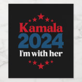 Ich bin mit ihrer Kamala-Abstimmung für den Präsid Weinetikett (Einzelnes Label)
