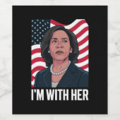 Ich bin mit ihrer Kamala-Abstimmung für den Präsid Weinetikett (Einzelnes Label)