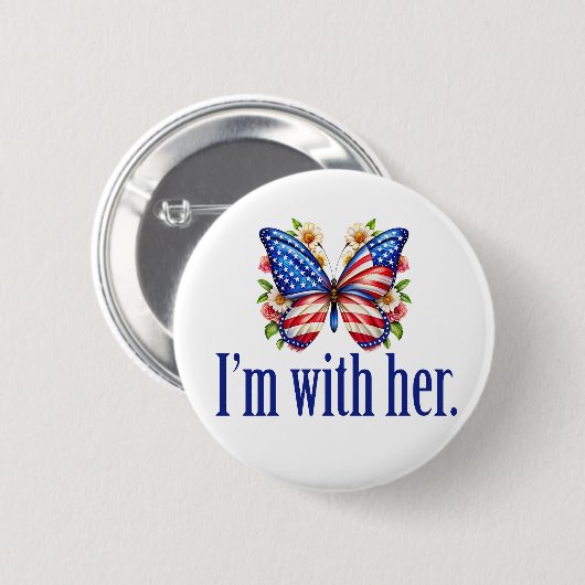 Ich bin mit ihrer Kamala Harris für Präsident Butt Button (Vorne & Hinten)