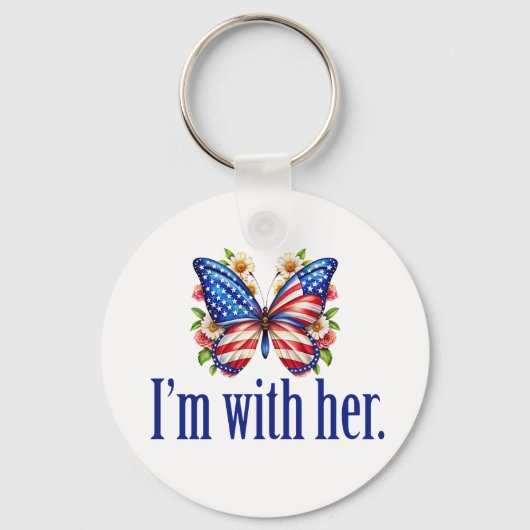 Ich bin mit ihrer Kamala Harris für Präsident Butt Schlüsselanhänger (Rückseite)