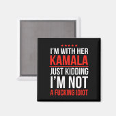 Ich bin mit ihrer Kamala-Präsidentin Kamala Harris Magnet (Vorderseite/Rückseite)