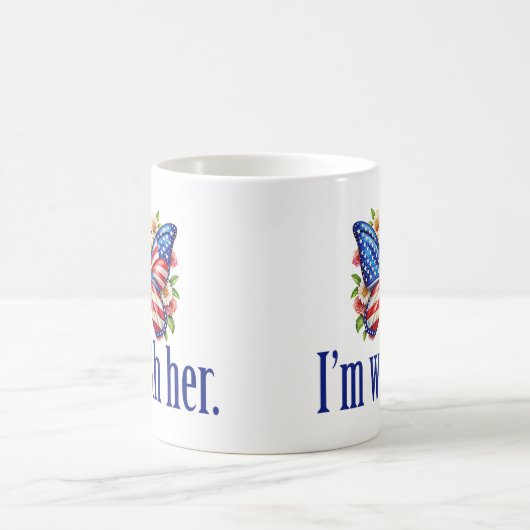 Ich bin mit ihrer Niedlichen Kamala Harris Butterf Kaffeetasse (Mittel)