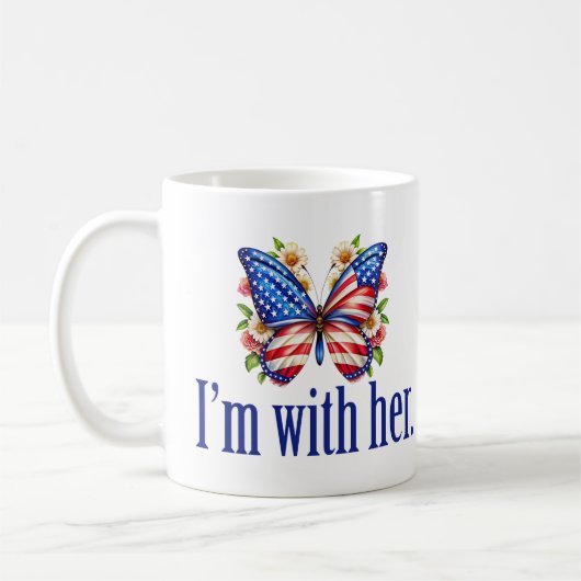 Ich bin mit ihrer Niedlichen Kamala Harris Butterf Kaffeetasse (Links)