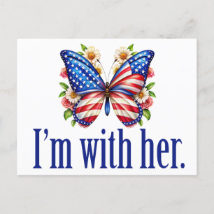Ich bin mit ihrer Niedlichen Kamala Harris Butterf Postkarte