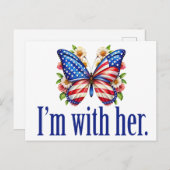 Ich bin mit ihrer Niedlichen Kamala Harris Butterf Postkarte (Vorne/Hinten)