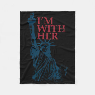 Ich bin mit ihrer Statue der Lady Liberty Kamala H Fleecedecke
