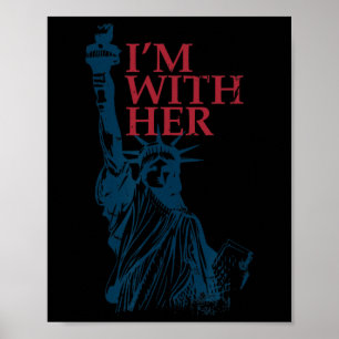 Ich bin mit ihrer Statue der Lady Liberty Kamala H Poster