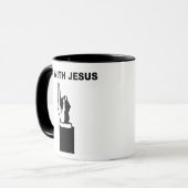 Ich bin mit Jesus Tasse (Vorderseite Links)