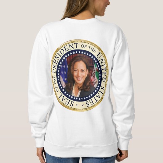 Ich bin mit Kamala Emblem Wappen Sweatshirt (Rückseite)